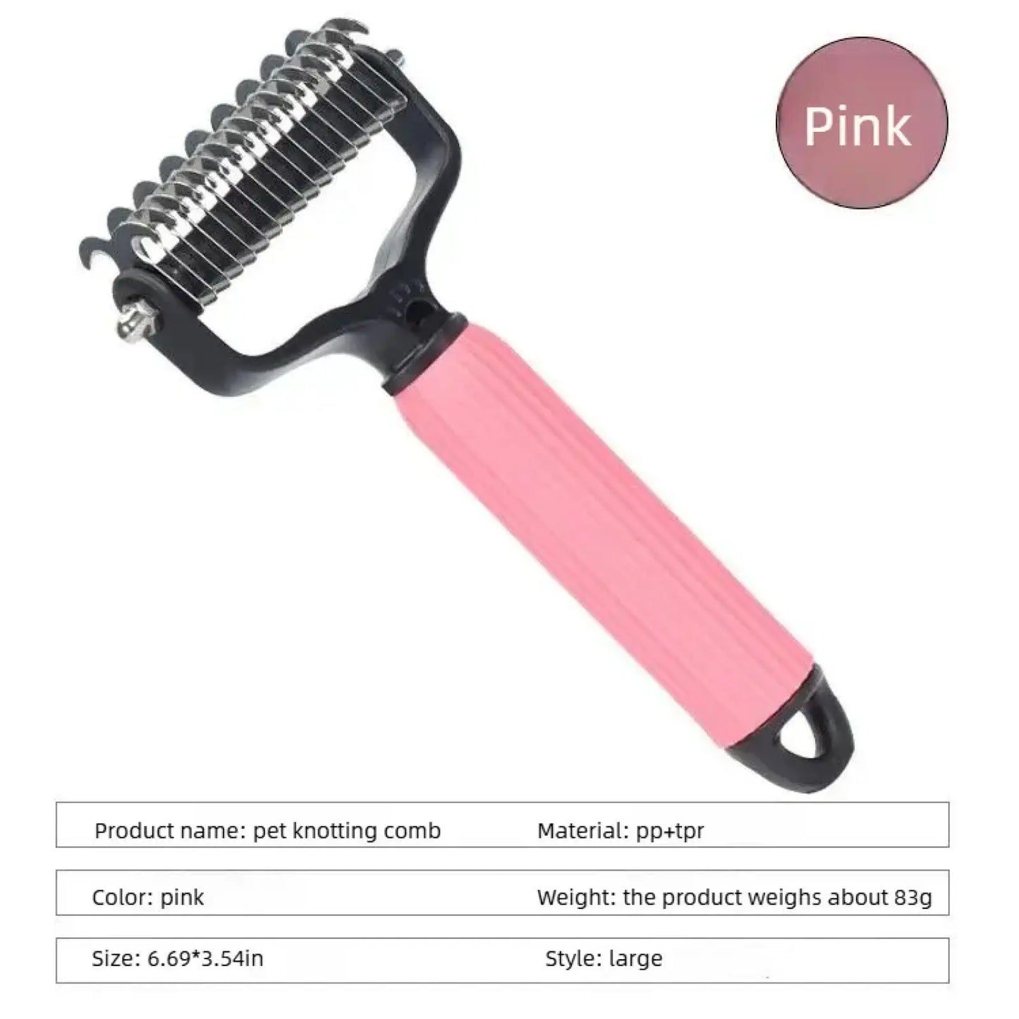 Professional Pet Grooming Tool - Universal Detangling Comb for Dogs with Stainless Steel Double-Sided Design for Effective Shedding and Matted Hair Management, Ideal for Daily Coat Maintenance.