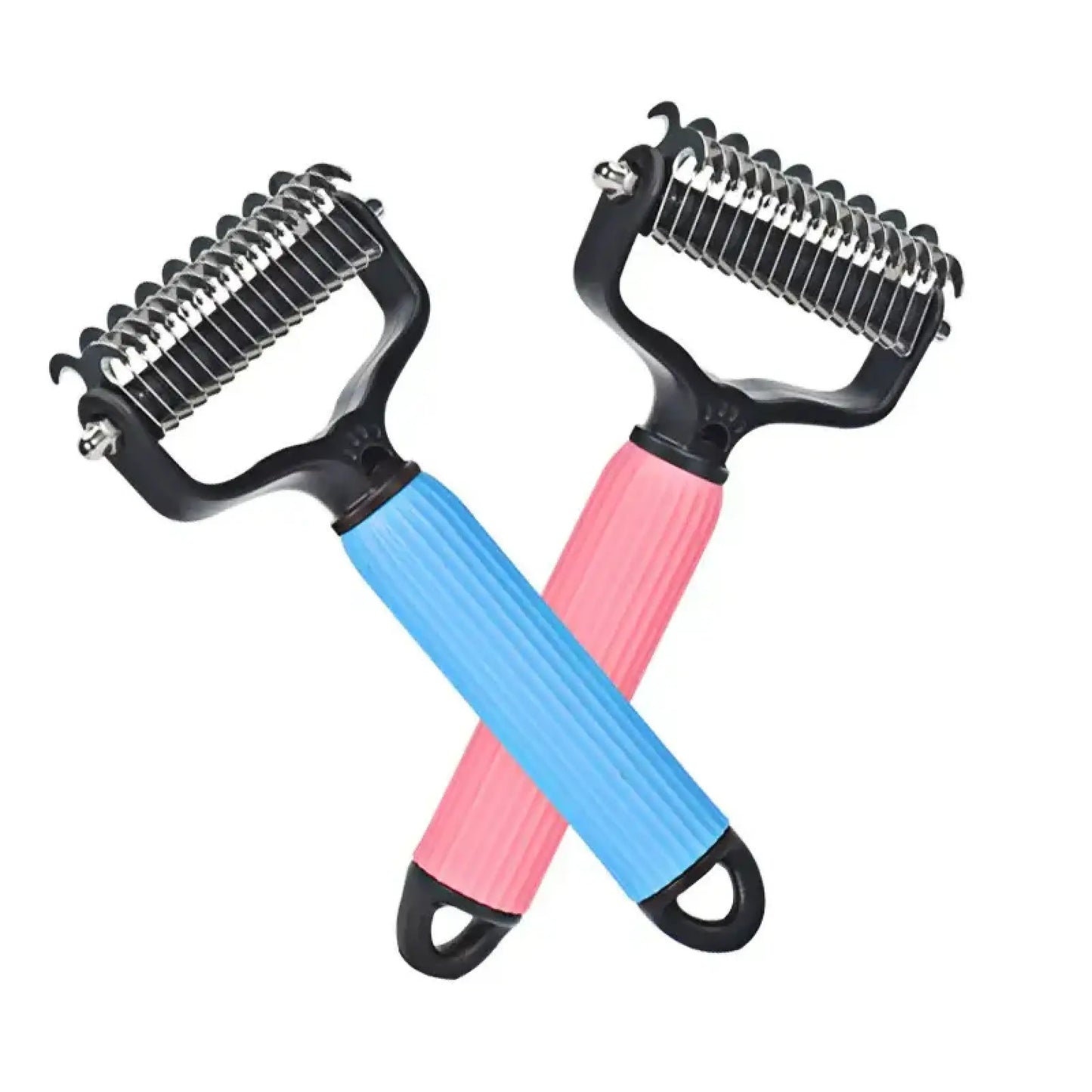 Professional Pet Grooming Tool - Universal Detangling Comb for Dogs with Stainless Steel Double-Sided Design for Effective Shedding and Matted Hair Management, Ideal for Daily Coat Maintenance.
