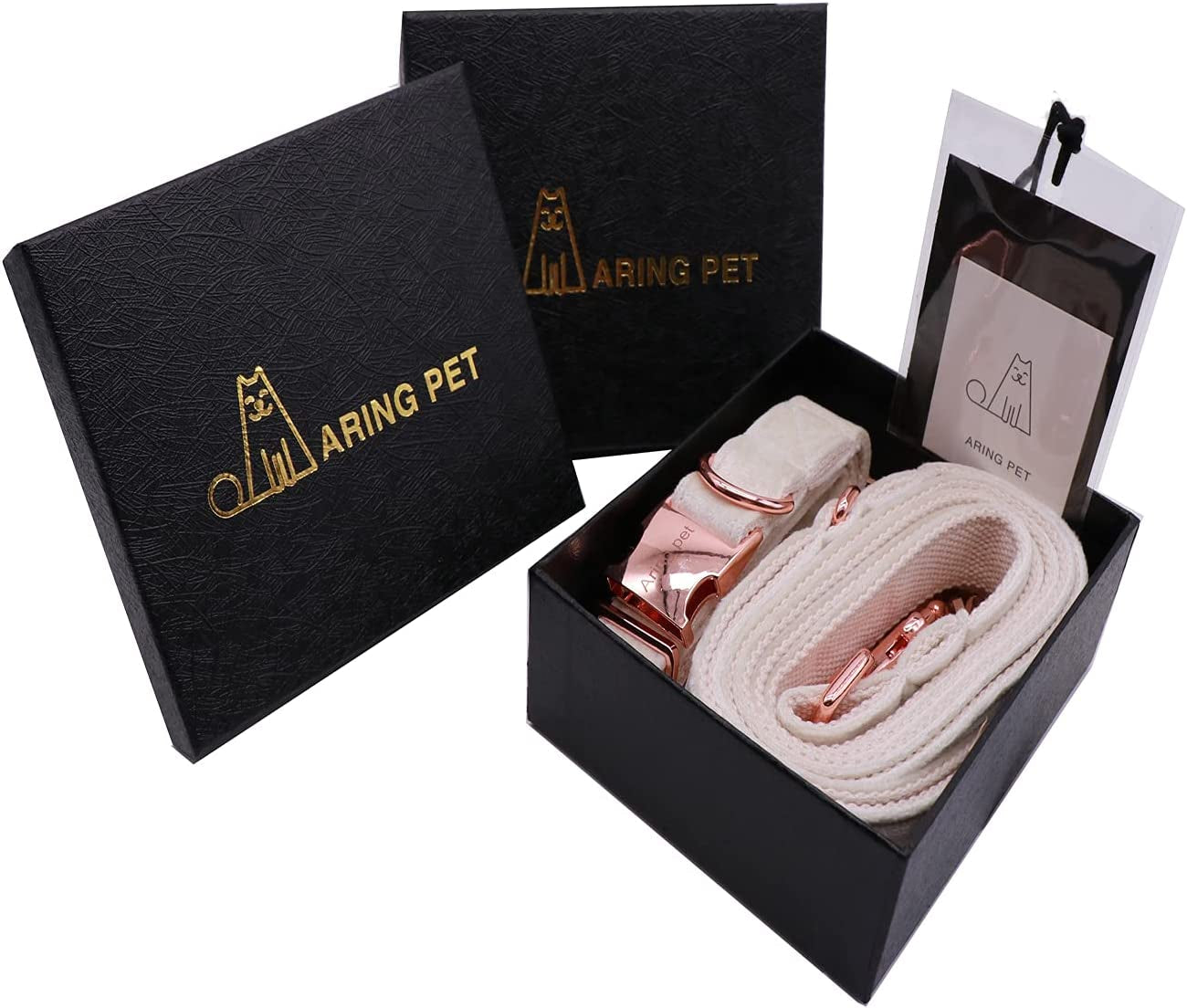 Premium Soft White Velvet Dog Collar and Leash Set, Adjustable Design for Comfort and Style