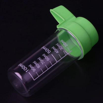 Set of 2 Plastic Bird Feeders and Water Dispensers for Parrots, Parakeets, Cockatiels, Conures, and Lovebirds - 100ml and 60ml Capacity, Easy to Use