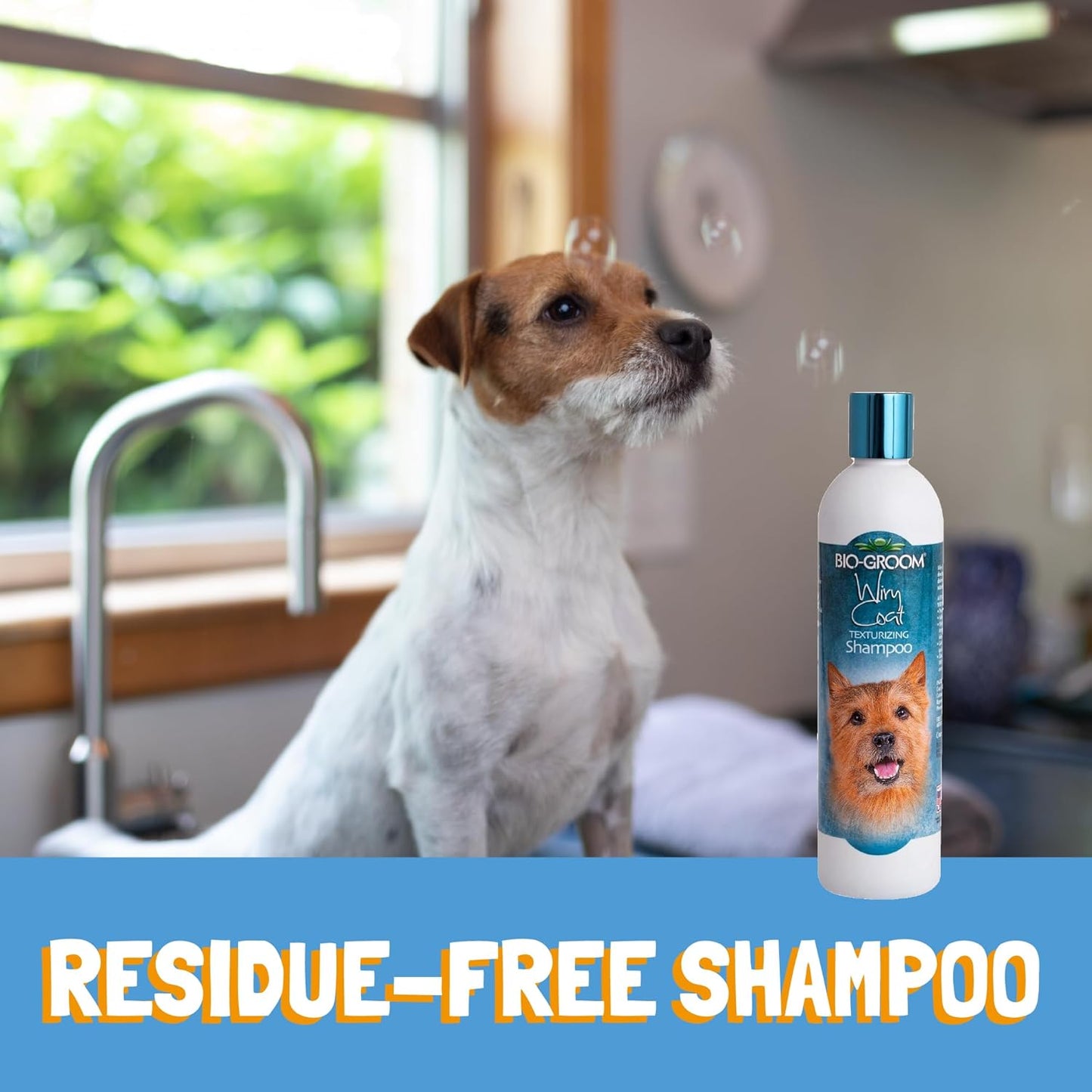 Wiry Coat Tearless Dog Shampoo - 12 Fl Oz, Cruelty-Free Puppy and Cat Grooming Solution, Made in the USA, Texturizing Formula