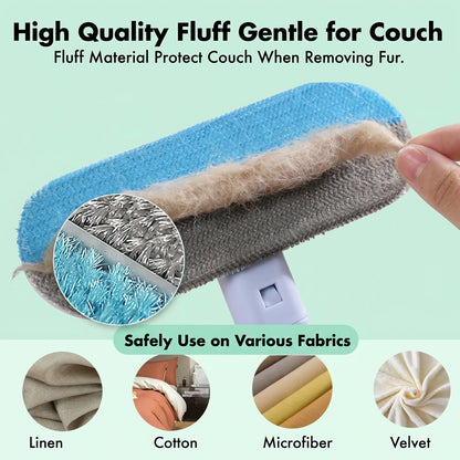 Enhanced Pet Hair Removal Brush with Extended Handle, Versatile Lint Cleaning Tool for Furniture, Bedding, Clothing, and Vehicle Interiors