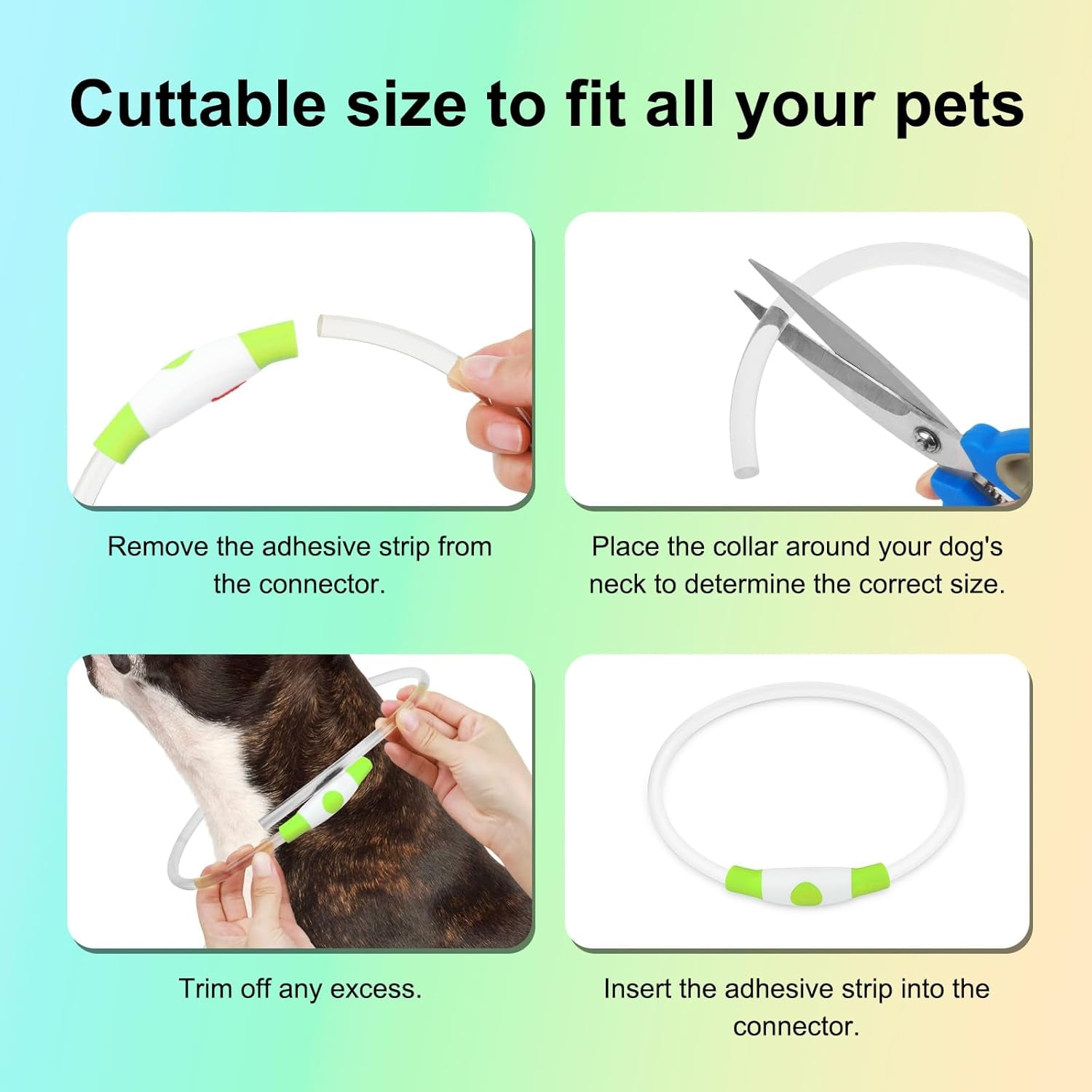 Rechargeable Waterproof LED Dog Collar - Adjustable Lighted Pet Collar for Small, Medium, and Large Dogs (Green)