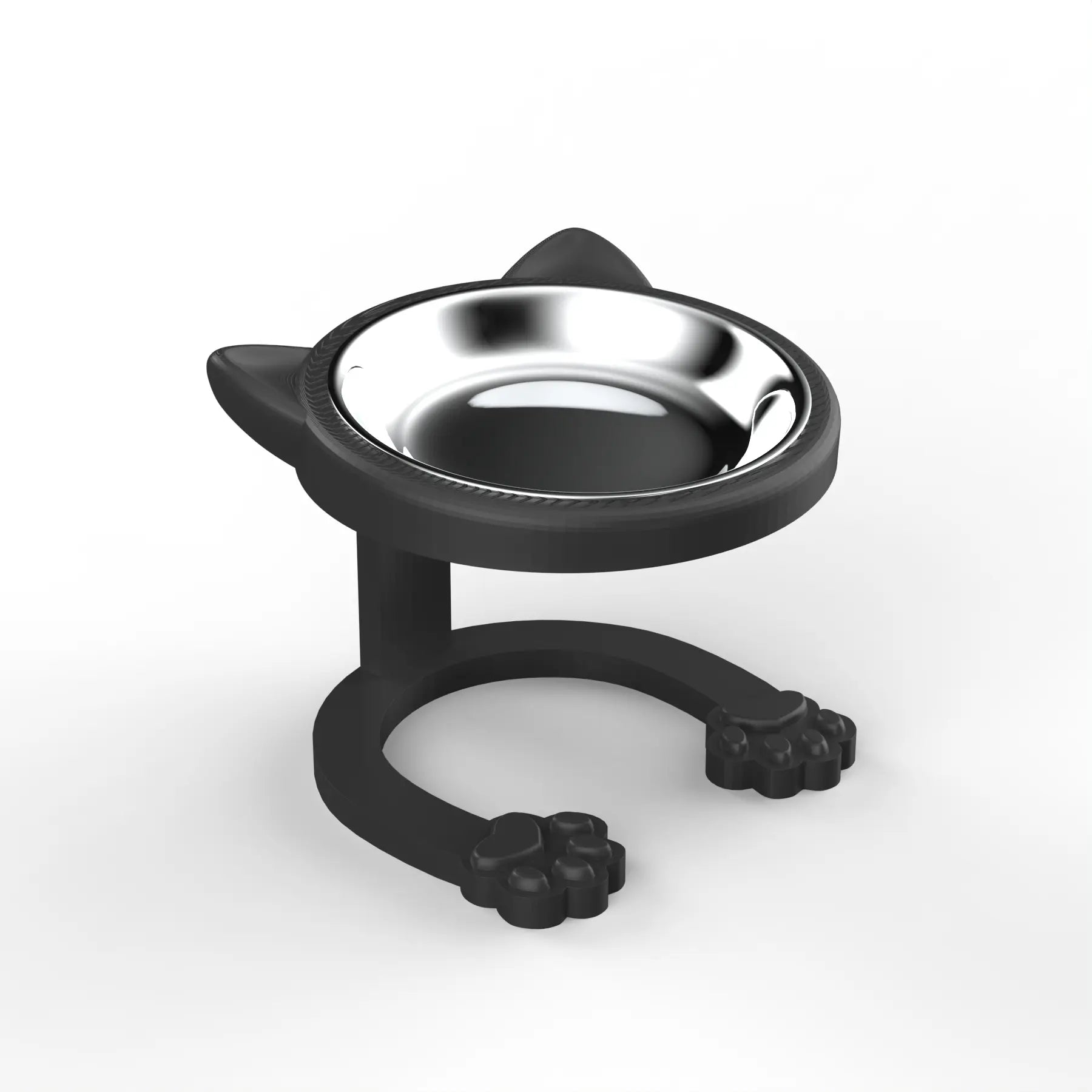 Elevated Tilted Cat Bowl - 316 Stainless Steel Raised Feeder with Anti-Slip Paw Stand, Whisker-Friendly Design, Easy to Clean Portable Feeding Dish for Senior Cats and Small Puppies