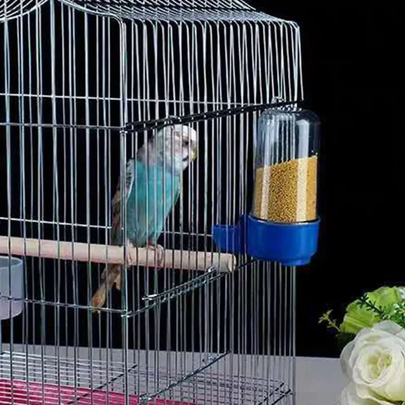 Set of 2 Plastic Bird Feeders and Water Dispensers for Parrots, Parakeets, Cockatiels, Conures, and Lovebirds - 100ml and 60ml Capacity, Easy to Use