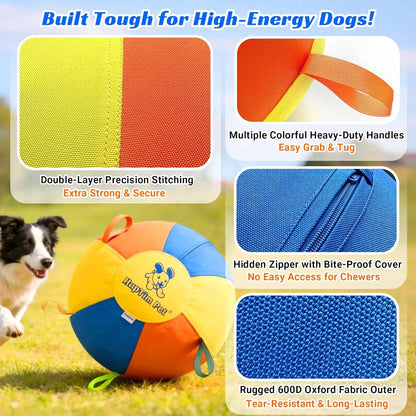 Hap Tim Interactive Herding Ball for Dogs - Durable Outdoor Training Toy for Medium to Large Breeds, Including Corgis, Australian Shepherds, Cattle Dogs, and Border Collies (Not Suitable for Aggressive Chewers)