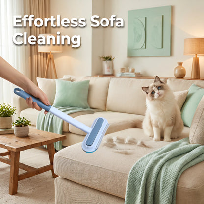 Enhanced Pet Hair Removal Brush with Extended Handle, Versatile Lint Cleaning Tool for Furniture, Bedding, Clothing, and Vehicle Interiors