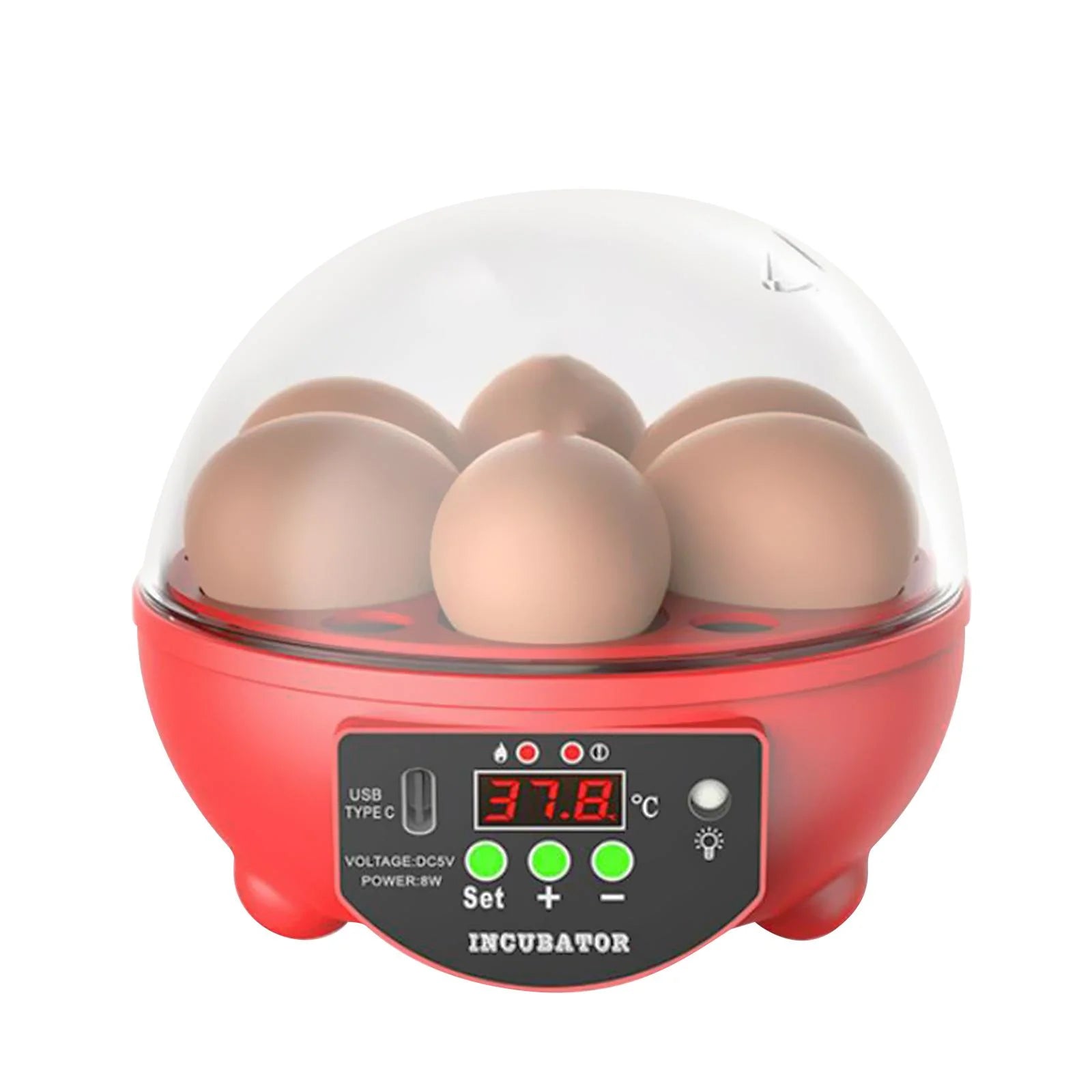Automatic Digital Poultry Incubator with Egg Turner and Temperature Control for Chickens, Ducks, and Quail - 6 Egg Capacity