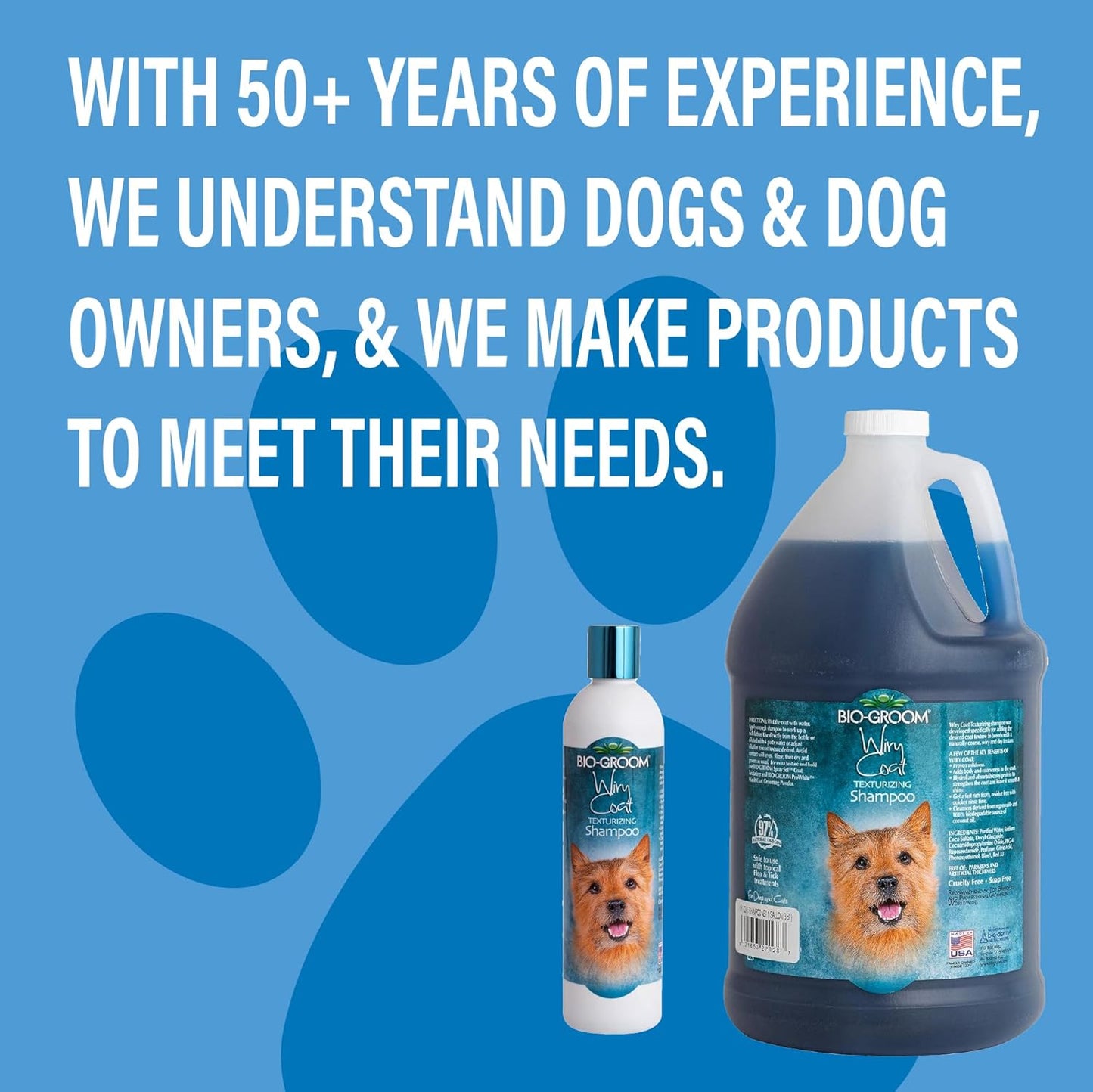 Wiry Coat Tearless Dog Shampoo - 12 Fl Oz, Cruelty-Free Puppy and Cat Grooming Solution, Made in the USA, Texturizing Formula